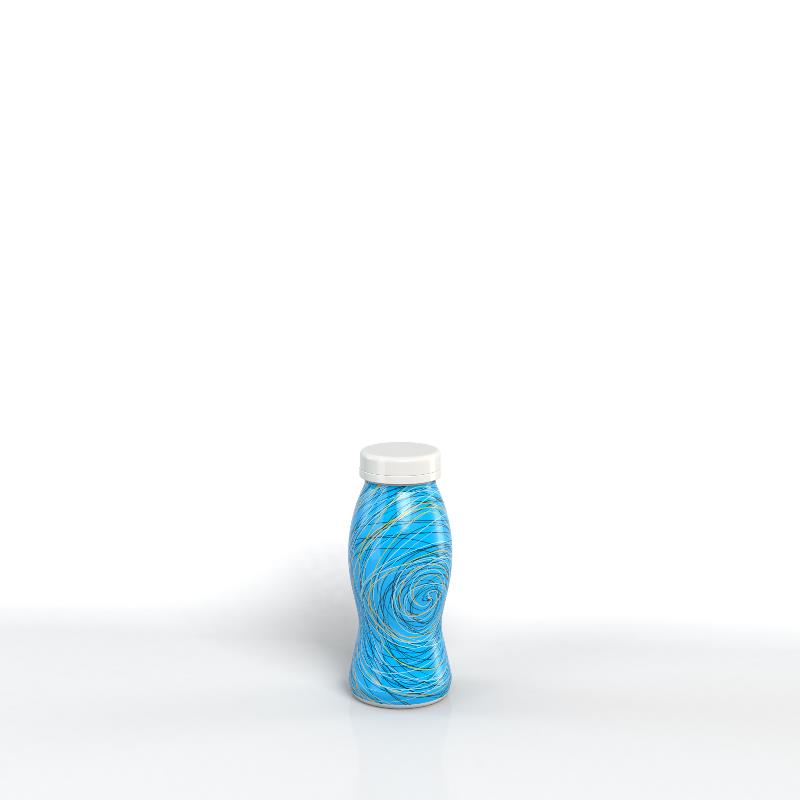 Botella HDPE con manga, con tapa y tapón a presión