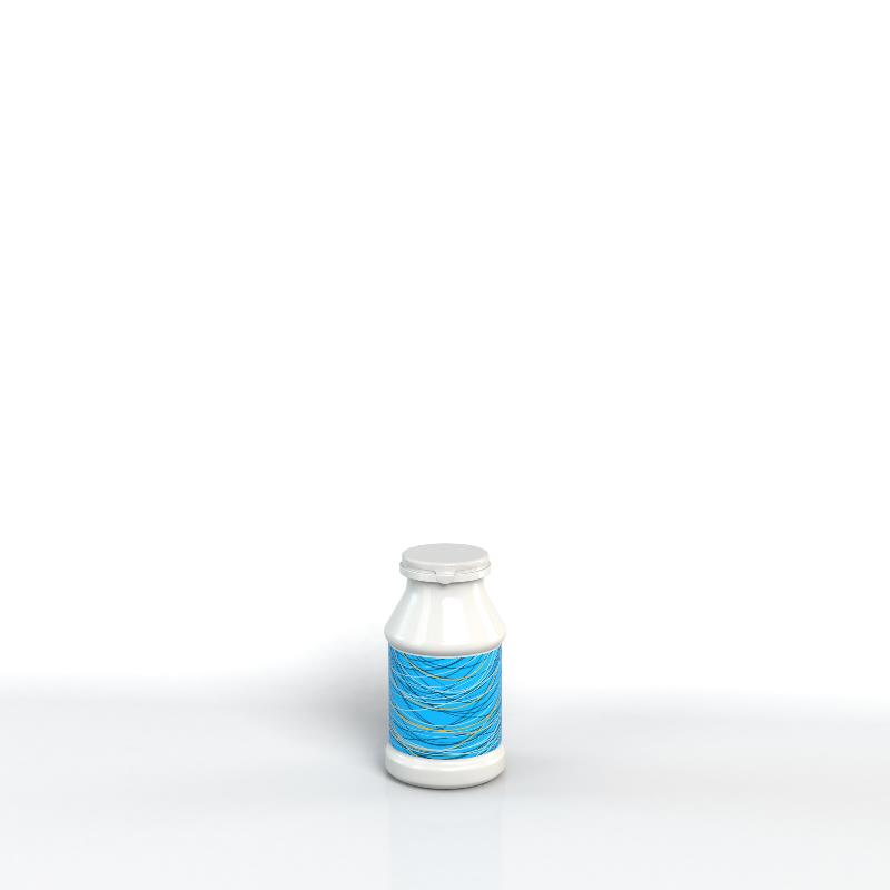 Botella de HDPE con tapa y etiqueta de papel