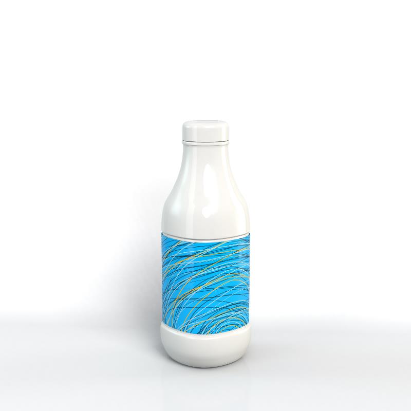 HDPE-бутылка с бумажной этикеткой, крышкой и завинчивающейся пробкой