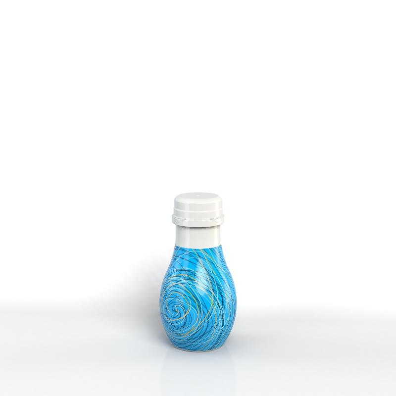 Botella HDPE con manga y tapa de rosca